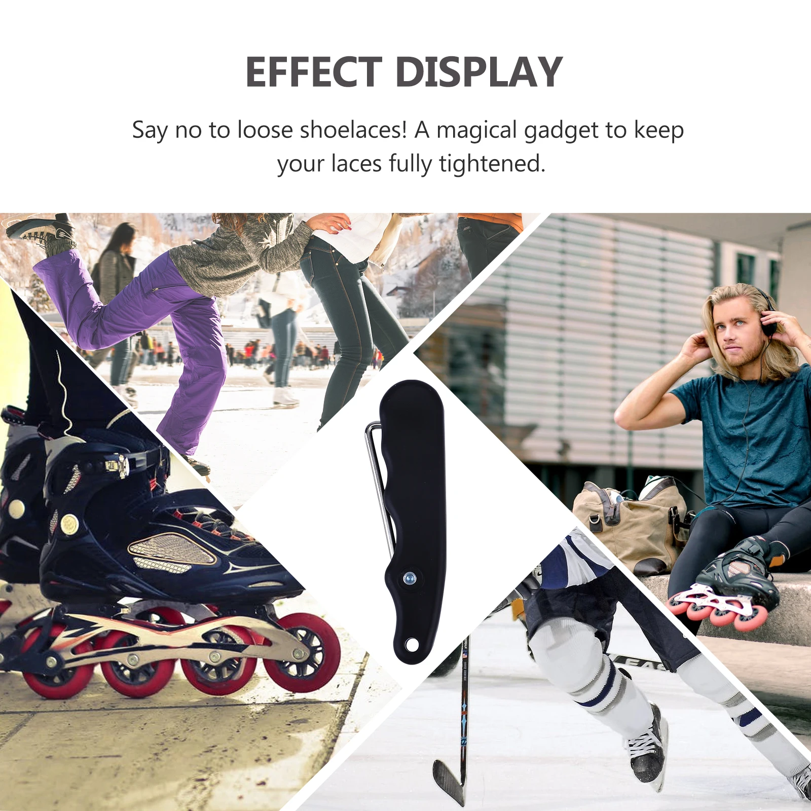 

Scientifically Designed Ice Hockey Lace Tightener Optimal Leverage Skating Tool Black