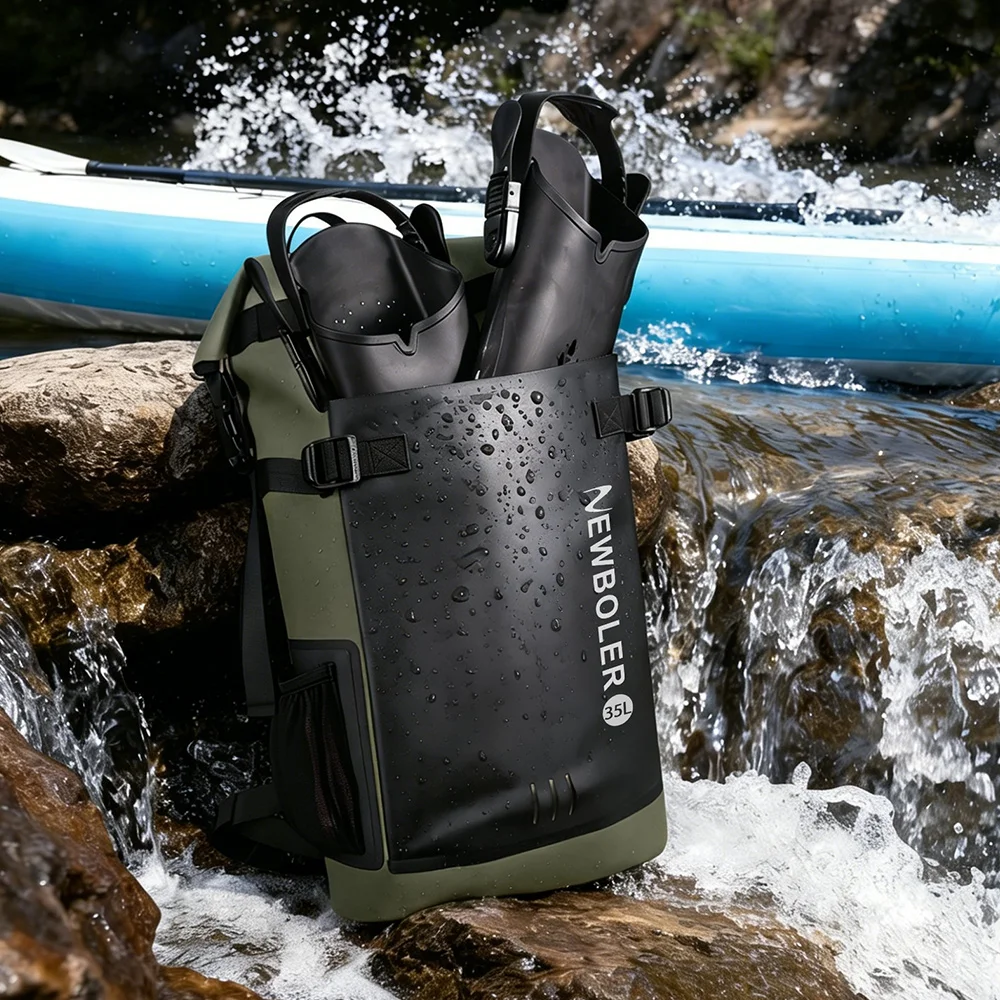 35L PVC Swimming Pack Dry Bag Backpack for Women Men Waterproof Backpack Kayak Trekking Drifting Rafting Surfing Boating Bag image 5