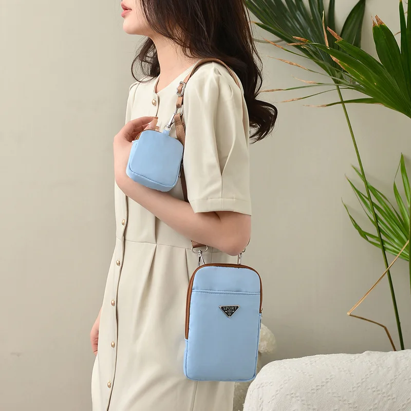 New Fashionable Mobile Phone Change Bag Card Bag Nylon Multifunctional Crossbody Bag Fashion Women's Wallet Mini Bag