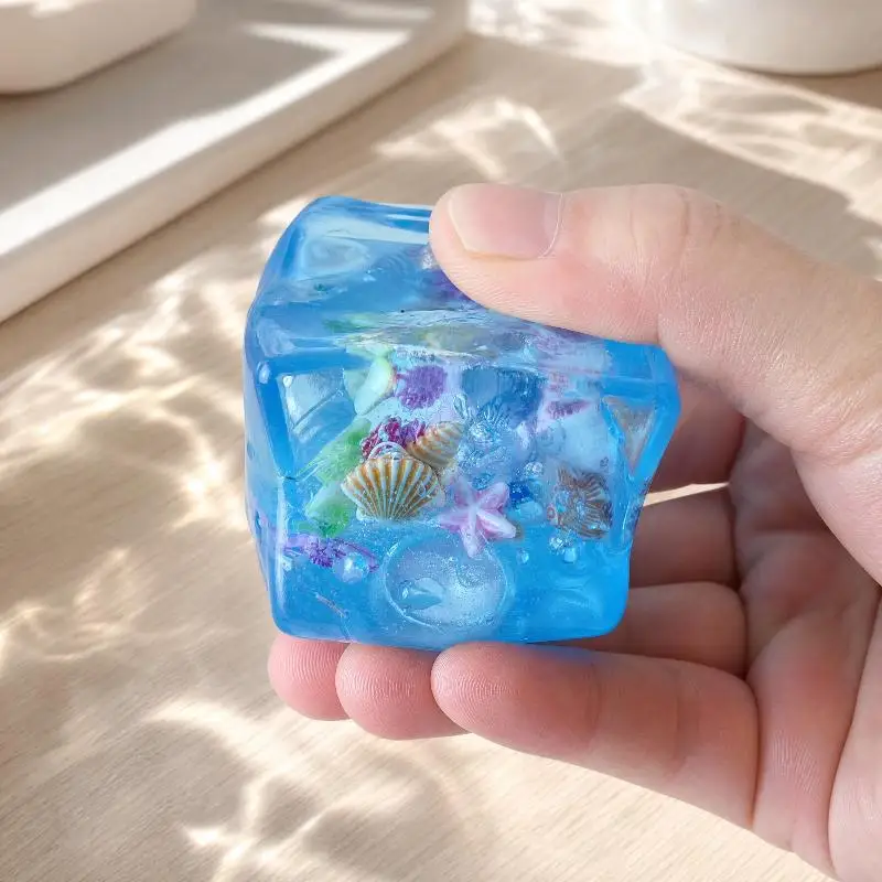 【BS】Taba  Stress Balls Cube - Ocean Sensory Fidget Toy Slow Rise  Toys For Kids And Adults Squeeze Relax Gift
