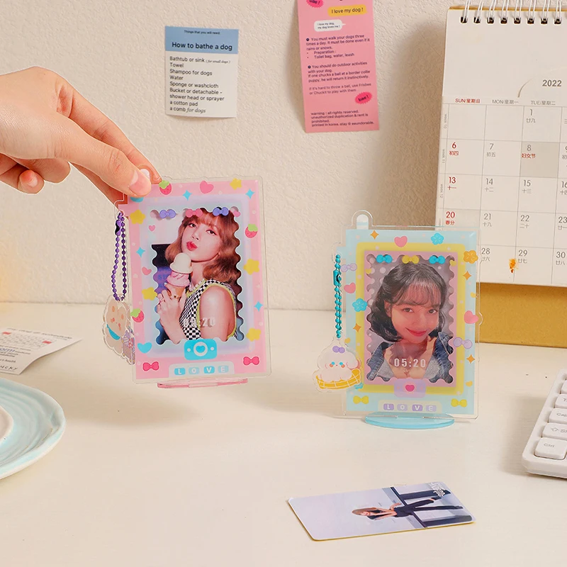 Stand Card Sleeve Cartoon Card Display Stand Photo Holder Photo Protection Photocard Frame Desktop Decoration Girls Gift