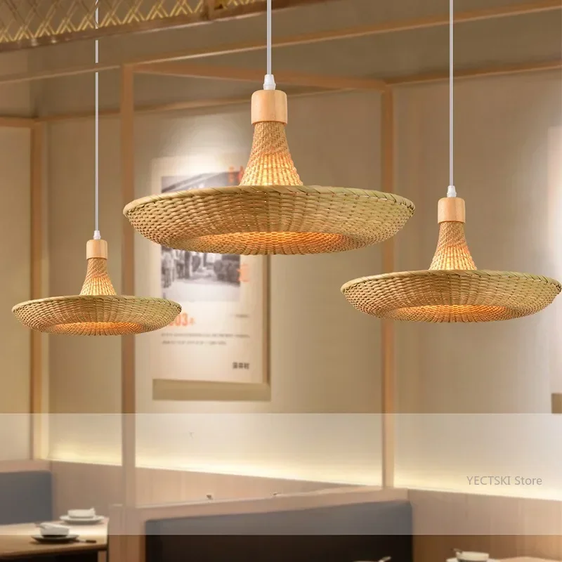 

GHEUVNJ Restaurant lights, pendant lights, creative personality, Chinese tea table lights, Zen inspired bedroom, clothing store