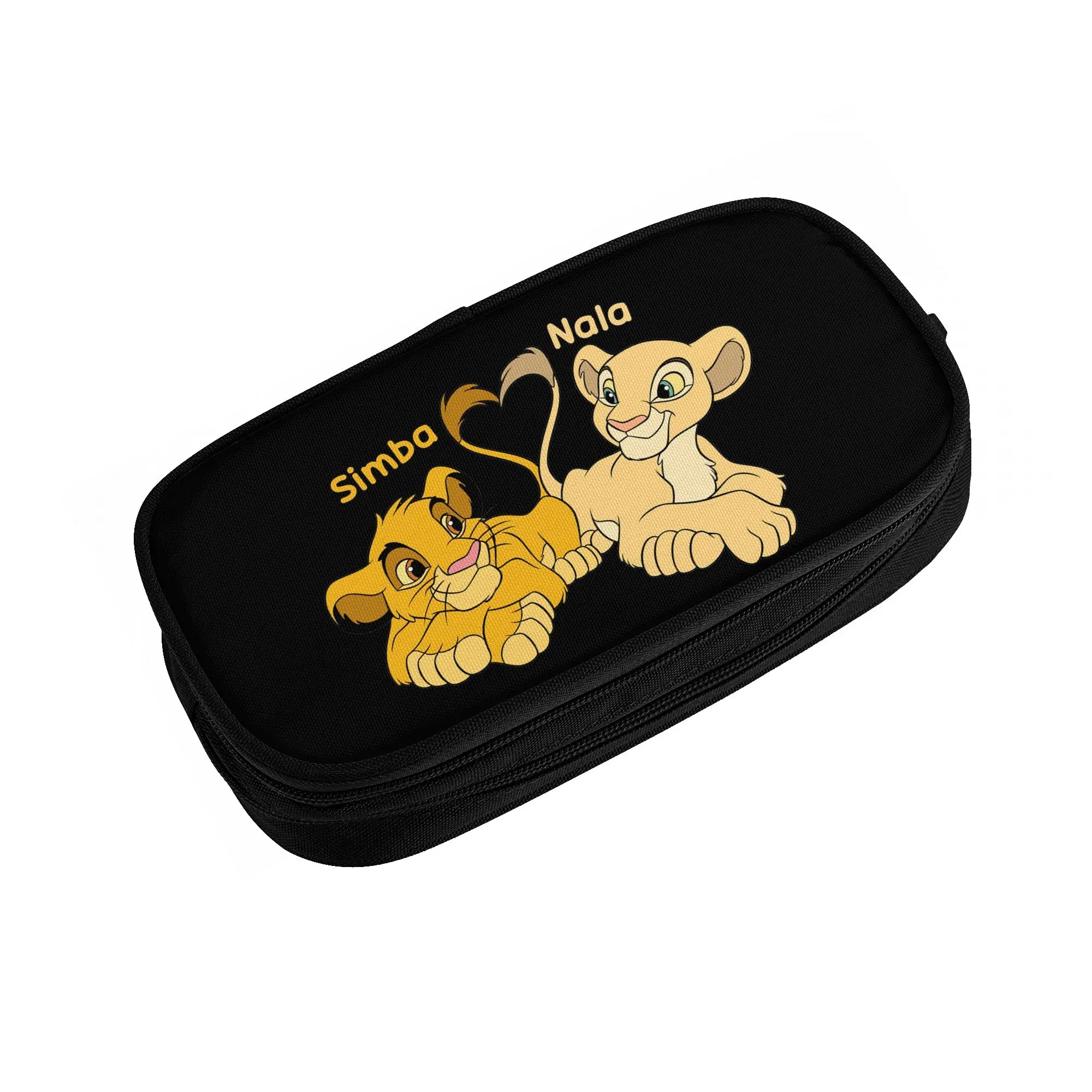 Liones Anime Kinges Pencil Case for Men Women Big Capacity Simba Pumbaa Cartoon Pen Box Bag Stationery - view 3