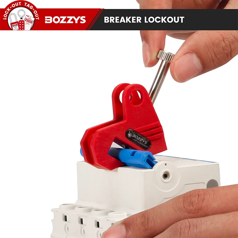 BOZZYS Industrial Circuit Breaker Lockout Device Nylon with Copper Plated Screw for Electrical Lock out Tag out