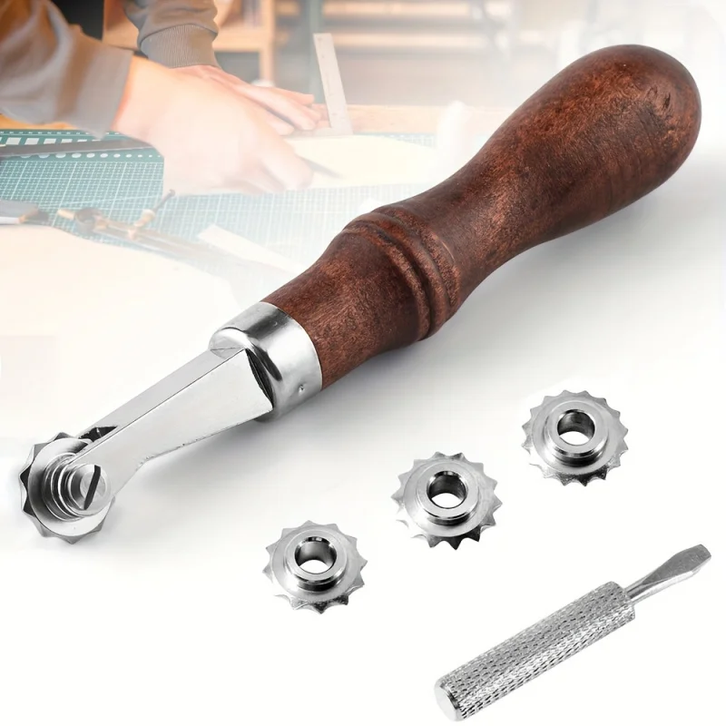 

Кожаный разметочный ролик для рукоделия, инструмент для пробивания отверстий с несколькими шипами и направляющая для алмазного долота