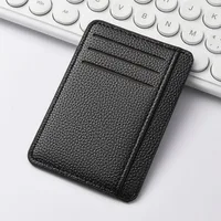 Men's Slim Minimalist Front Pocket Wallets RFID Blocking Credit Card Holder Portable Leather Wallets – view 1