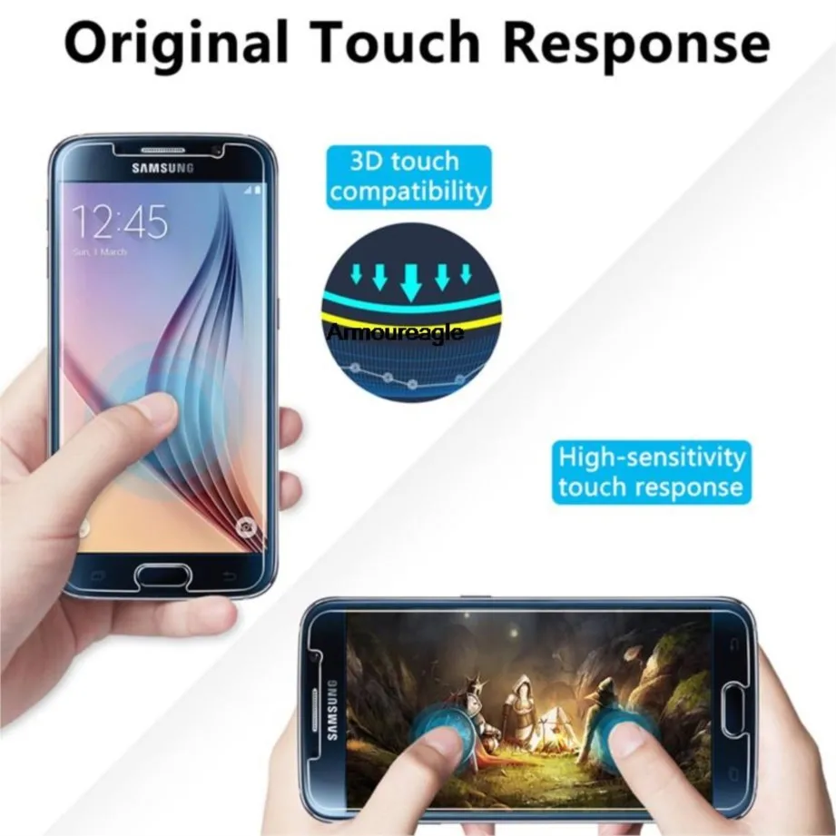 3pcs phone screen protector tempered glass guard on for samsung galaxy s6 s7 g850 g7102 protective film for samsung note 3 4 5