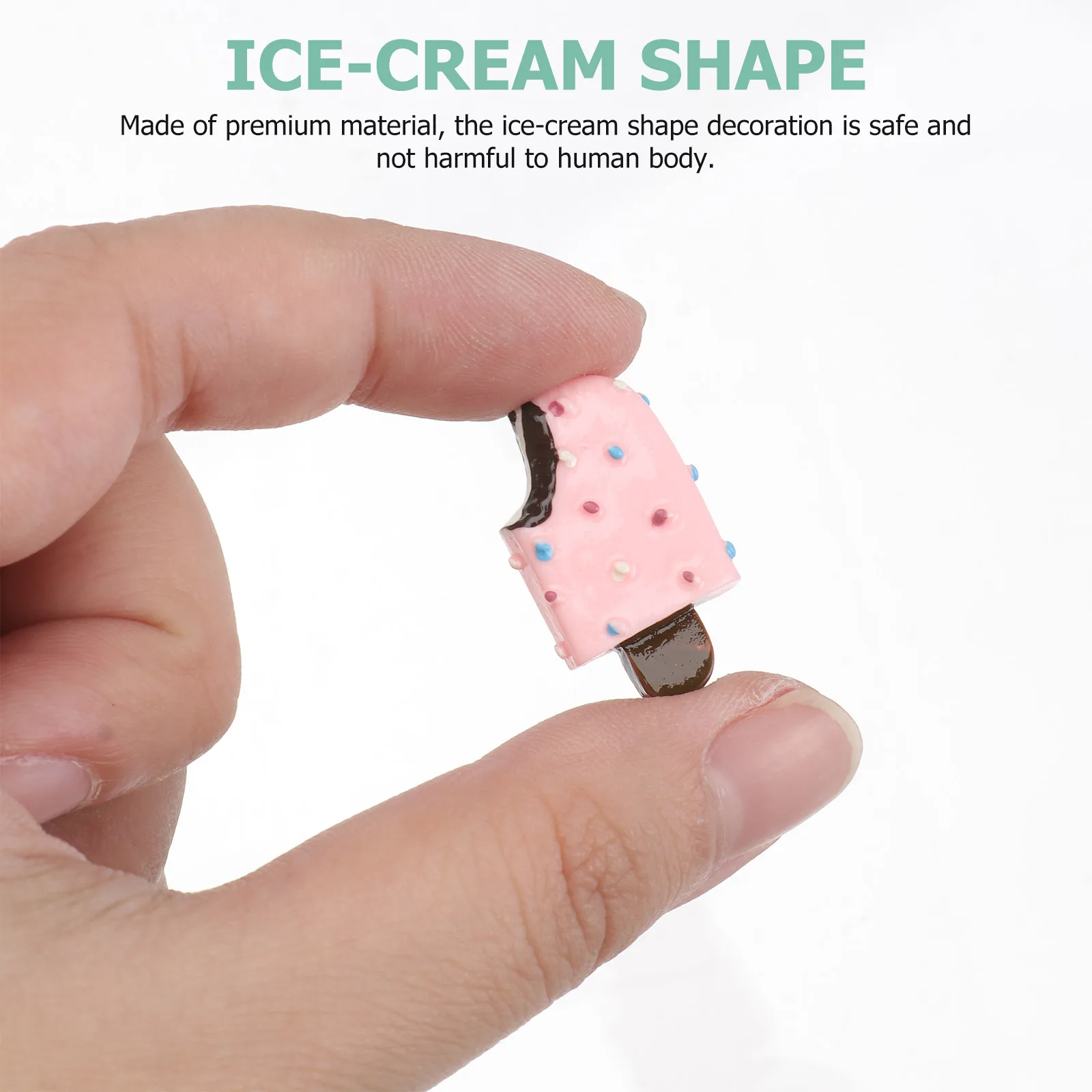 Ornement de crème glacée en résine colorée, 20 pièces, bricolage artisanal, fournitures de fête pour chambre d'enfants, aimant de réfrigérateur, accessoires de bureau et de maison