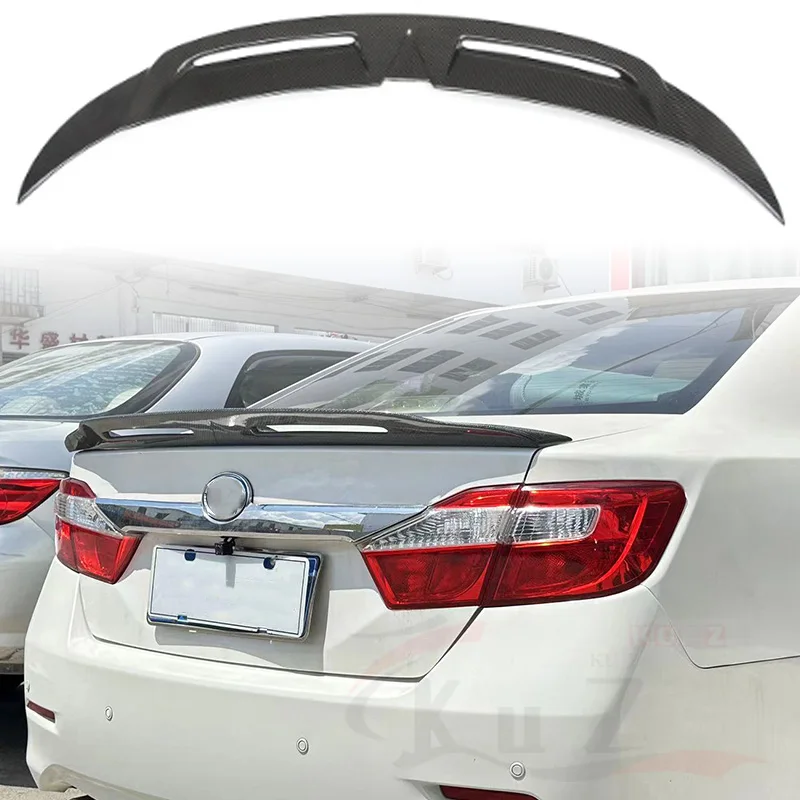 For Toyota 2012 13 14 15 2016 Camry Modified True Gloss Black Carbon Fiber Rear Spoiler True Carbon Fiber Rear Wing Trunk Trim