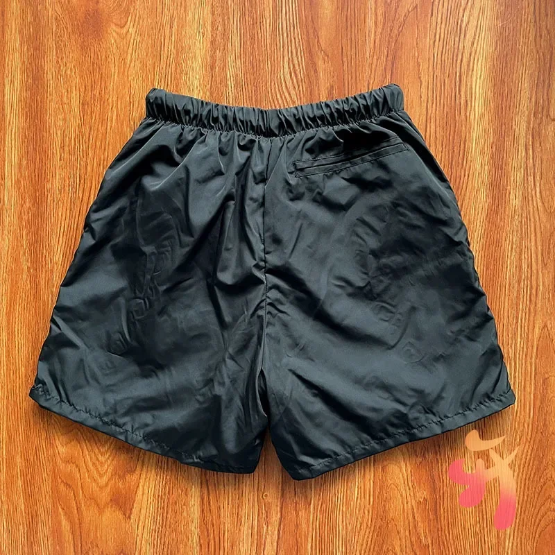 Cactus Jack Shorts Fashion Casual Loose Color Blocking Patch Black Drawstring Elastic Waist Shorts Men Women Streetwear Pants