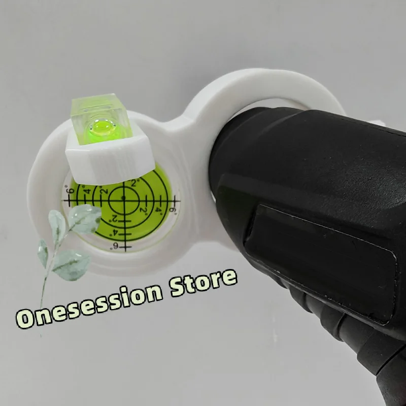Portable Round Bubble Level - Small White Level for Workshop & DIY Layout, Precision Measuring Tool with Drill Grip