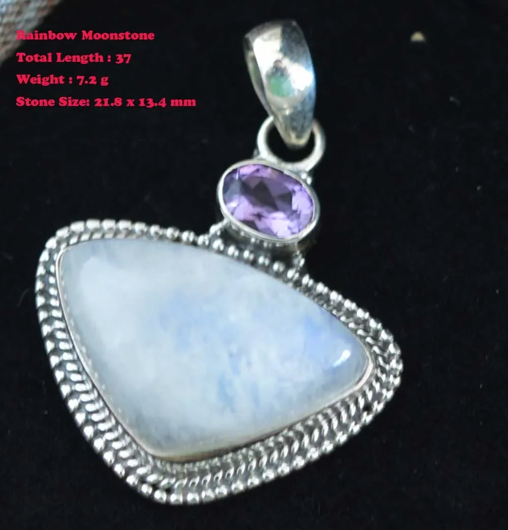 

Подвеска из натурального радужного лунного камня, стерлинговое серебро 925, женские ювелирные изделия, подарок