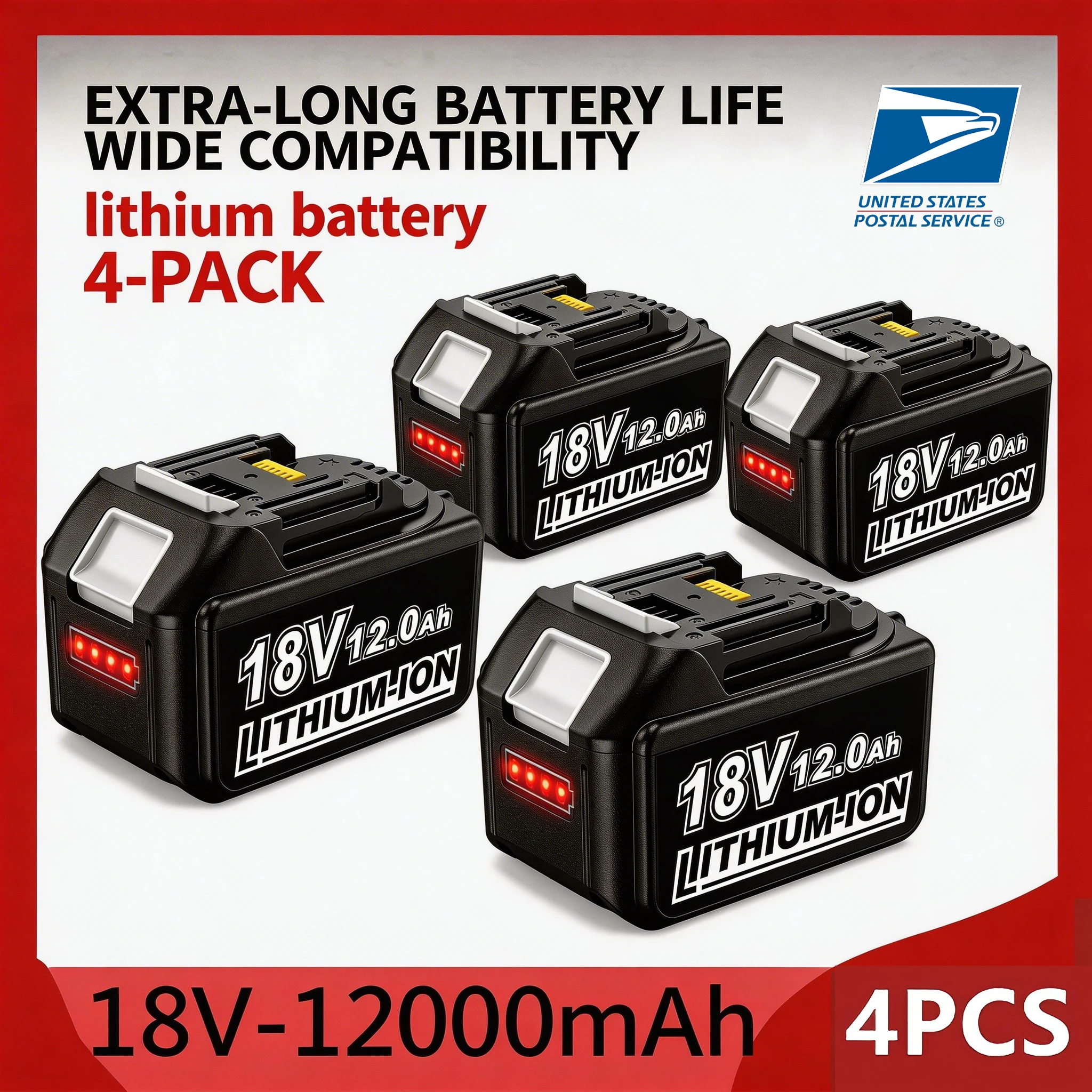 

12.0Ah 18V LXT Replacement Battery for Makita BL1890 BL1860 BL1850 Cordless Drill Driver Impact Wrench Tools
