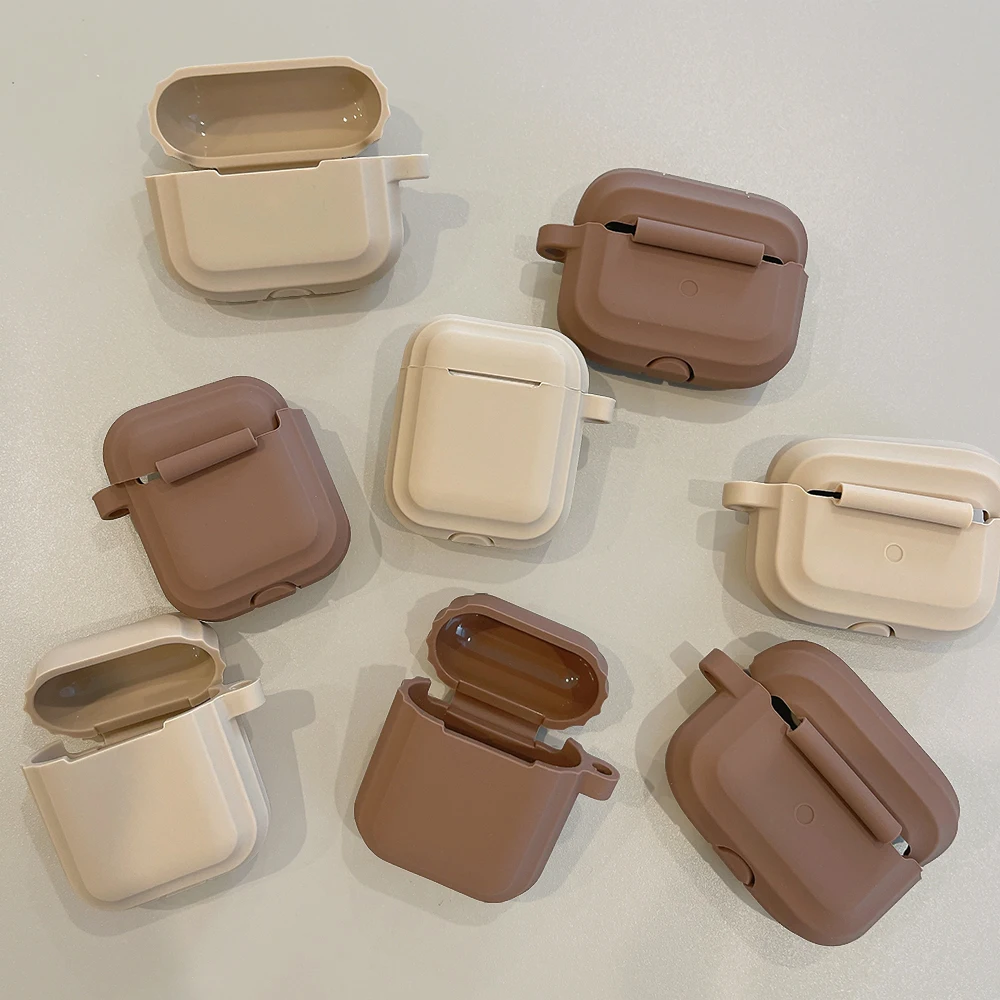 Fashion Chocolate Khaki Case For Apple Airpods Pro 3 Case Silicone Earphone Cover For Airpods 3 3rd Generation air pod 2 1 Case