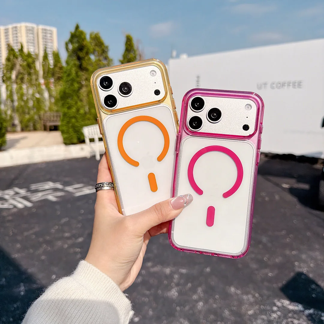 

Luxury High Quality Magnetic Wireless Charge Case for iPhone 17 16 15 14 Plus 13 12 Pro Max Clear Shockproof Shell Bumper Cover