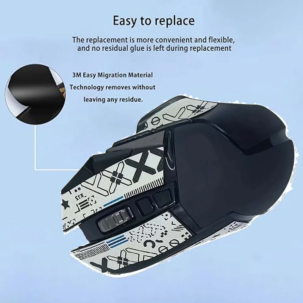 Mouse Grip Tape Full Coverage for Logitech G502 Gaming Mouse, Self-Adhesive PreCut Sweat-Resistant Professional Mice Upgrade Kit