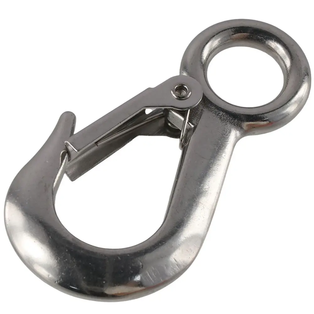 Winch Hook 304 Stainless Steel Grab Hooks 0.2t 440 Lbs.Work Load Slip Hooks Sliver Lifting Hook Engineering