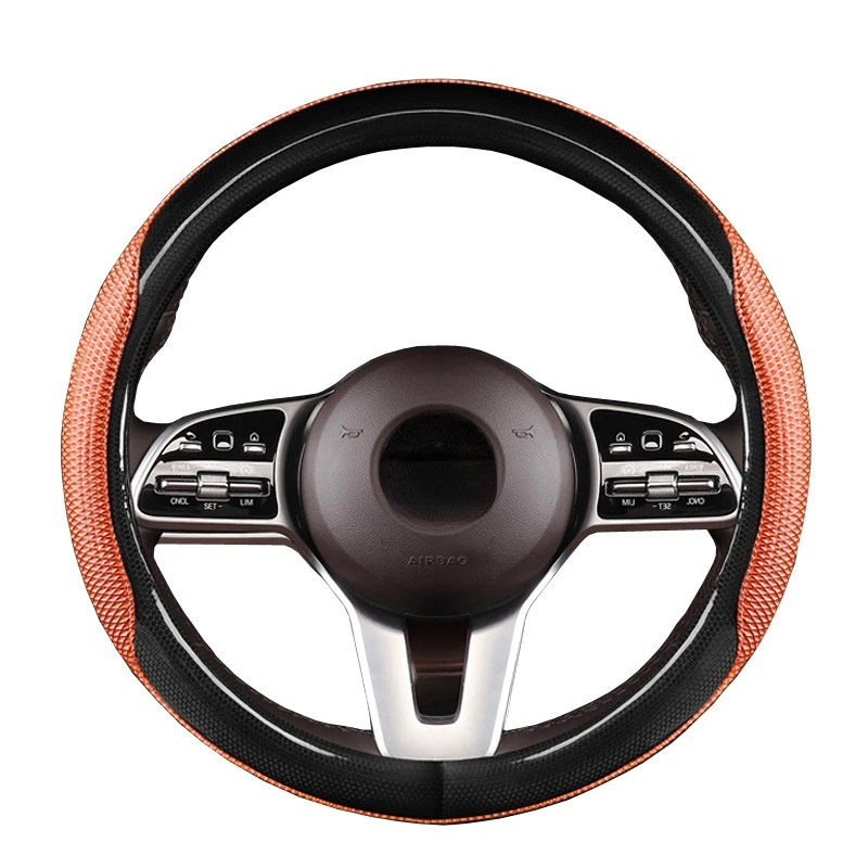 Car Steering Wheel Cover Honeycomb Structure Bright Leather Personality Fashion 38 Cm 15 