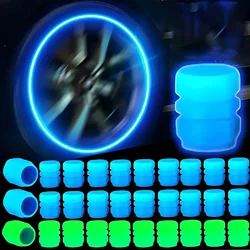 Luminous Valve Caps Fluorescent Night Glowing Car Motorcycle Bicycle Bike Wheel Tyre Hub Luminous Valve Stem Caps Decors