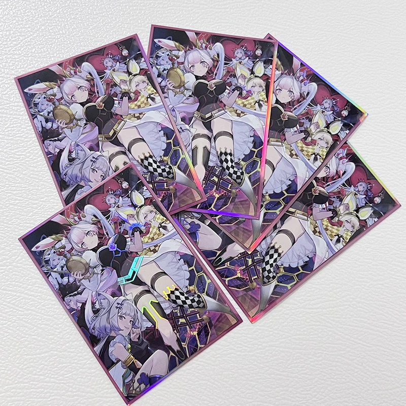 50Pcs/set Diy Self Made Yu-Gi-Oh! Maliss White Rabbit Card Sleeves Color Flash Maliss Card Protective Cover Anime Card Gift Toy view 3