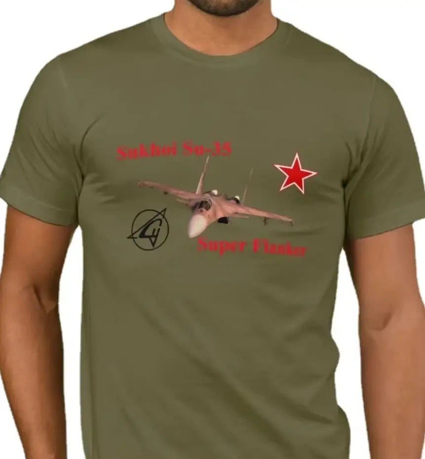 Sukhoi Su-35 Super Flanker Multirole Fighter T-Shirt 100% Cotton O-Neck Short Sleeve Summer Casual Mens T-shirt Streetwear