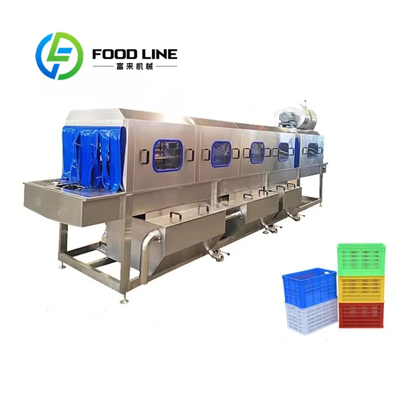 User Friendly Automatic Crate Washer Simple Loading And Unloading Mechanism Reduces Labor Costs Increases Overall Operational