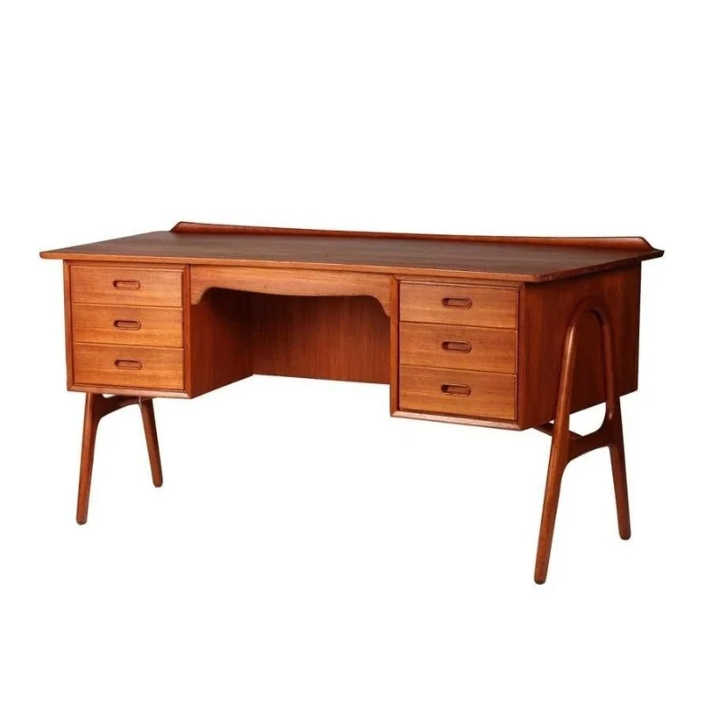Cherry wood writing desk, retro style solid wood desk