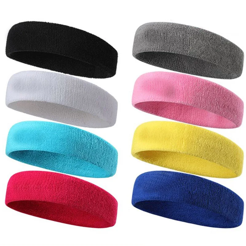 3PCs/set Mens Sports Headband Sweatband Stretch Elastic Outdoor Sport Sweat Headband Wristband Women Gym Running Tennis Headwrap