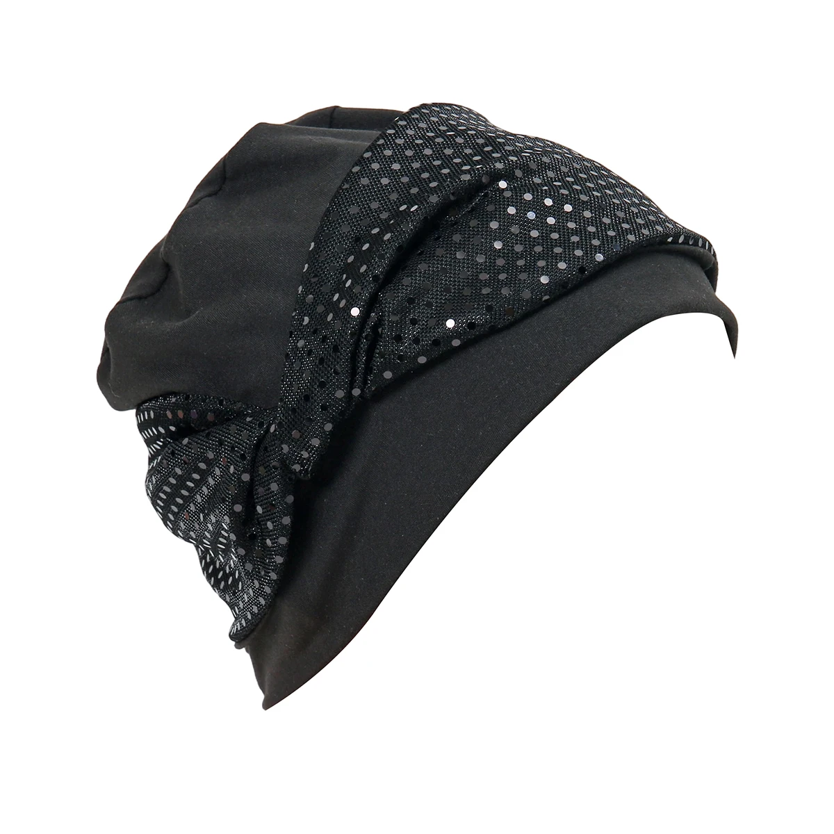 Turbantes de Moda com Lantejoulas em Cores Sólidas, Chapéus Hijab, Lenços de Cabeça, Chapéus de Cabeça Macios e Elásticos, Lenços Muçulmanos, Toucas para Quimioterapia para Mulheres e Meninas