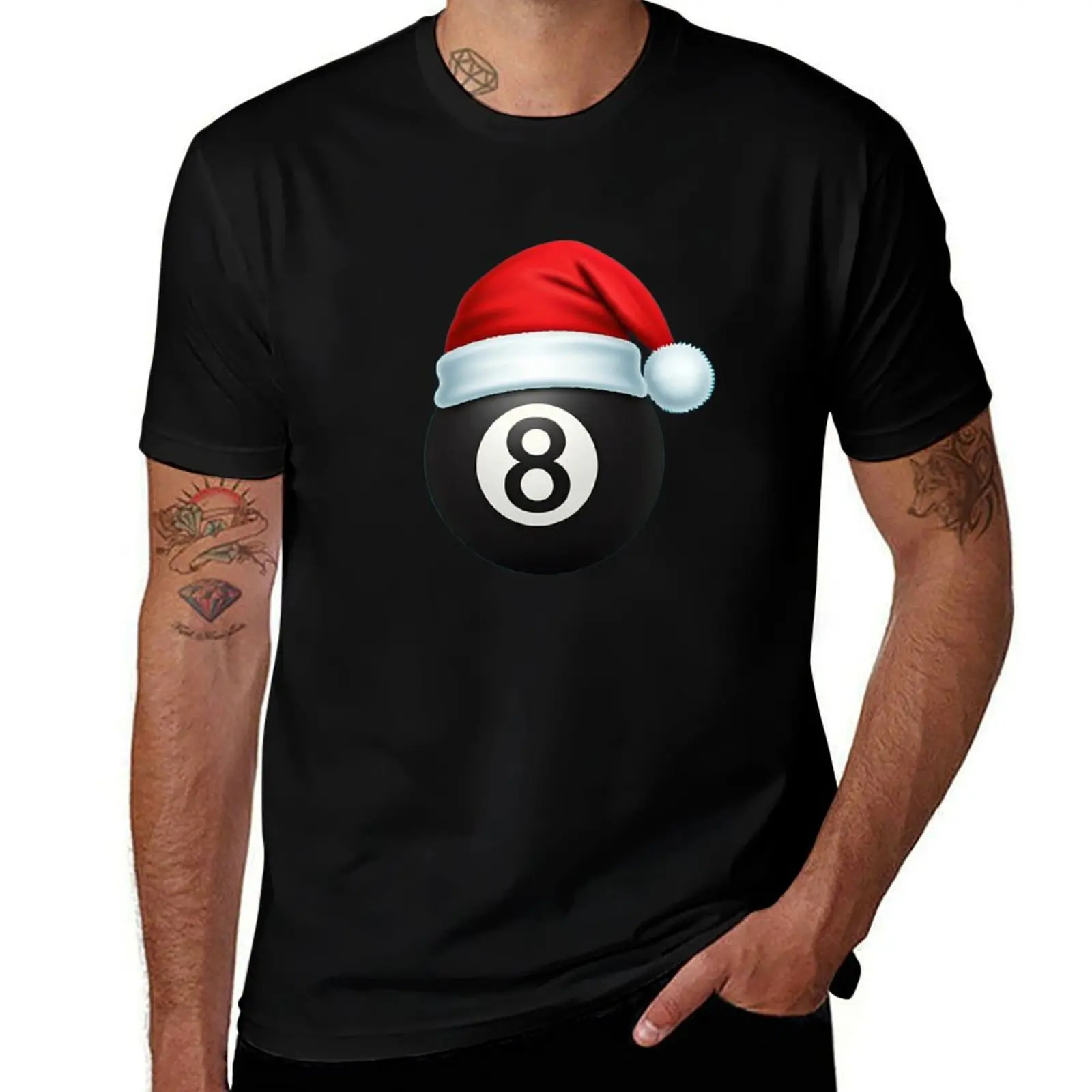 

White Shirt Christmas 8 Ball Pool - Festive Billiards T-Shirt t shirts designer T-Shirt