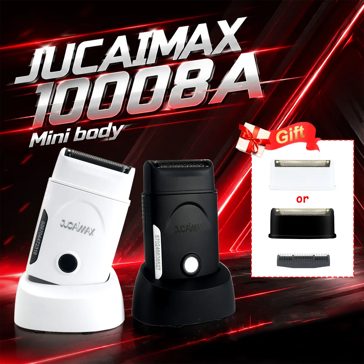 JUCAIMAX 10008A Oszillierende Rasiermaschine für Männer, Mini-Modell mit Ladestation, 10000 U/min, Professioneller Elektrorasierer für Friseure