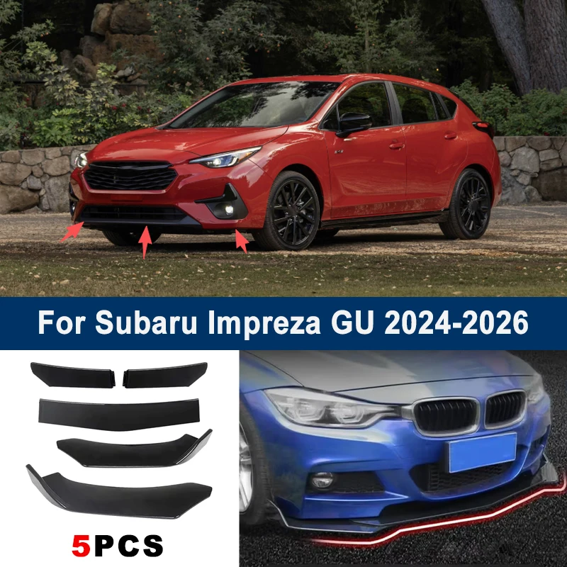 

Adjustable 5Pcs Sectional Front Spoiler Lip For Subaru Impreza GU 2024-2026 Front Bumper Splitter Car Exterior Sport Body Kit