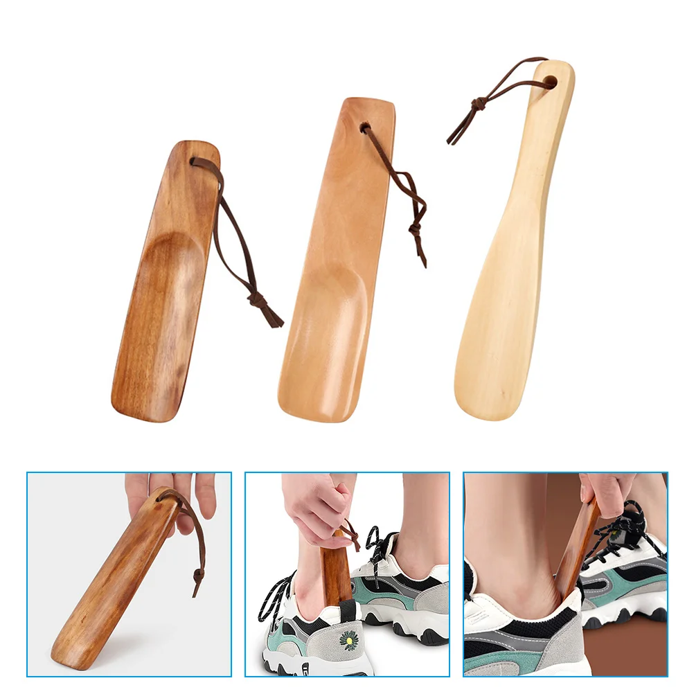 

Extra Shoe Horn Solid Wood Shoehorn Household Helper Wear Shoes Hanging Elder Small