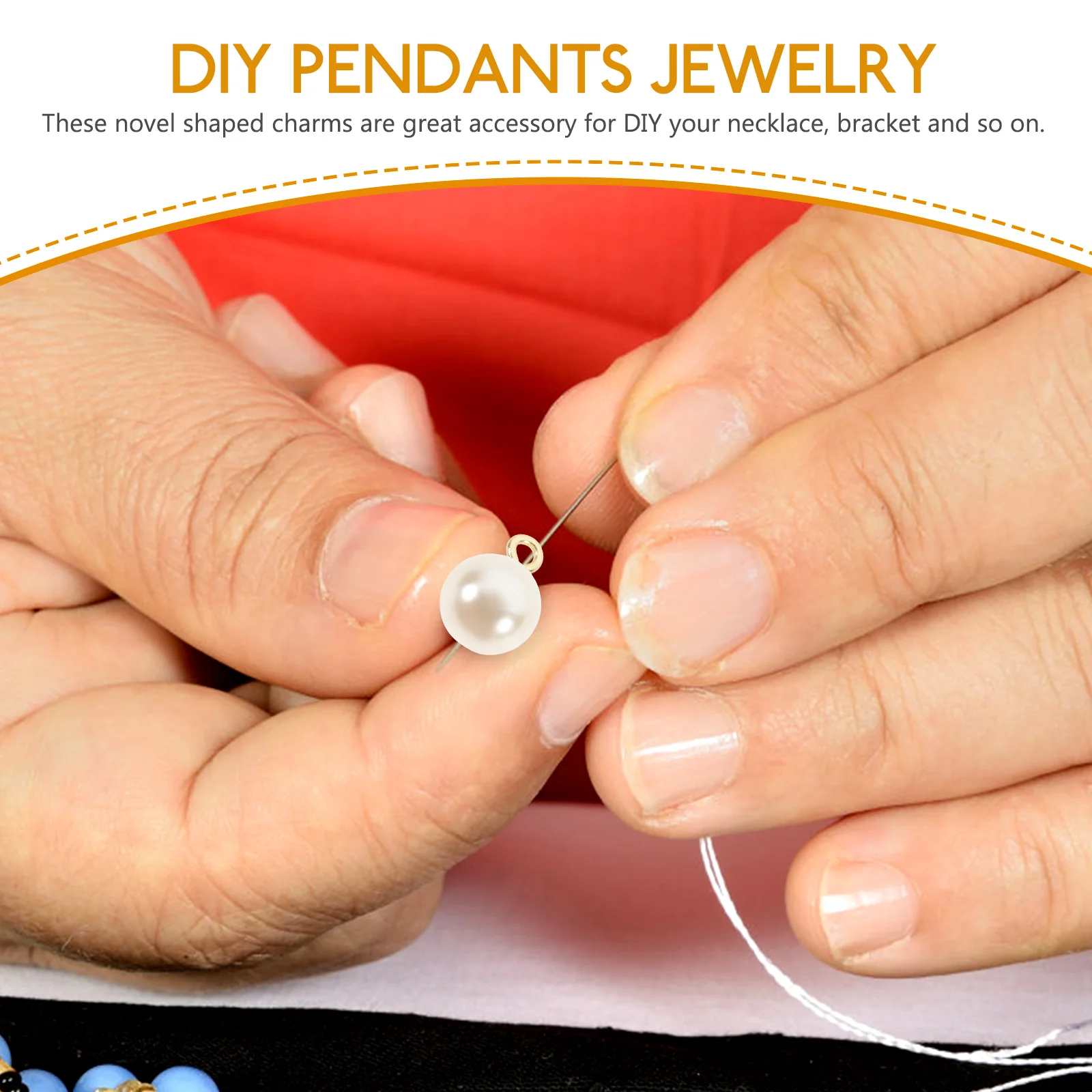 

100 Pcs Imitation Pearl Charms DIY Jewelry Making Supplies Decorative Pendants for Bracelets Necklaces Crafts Accessories
