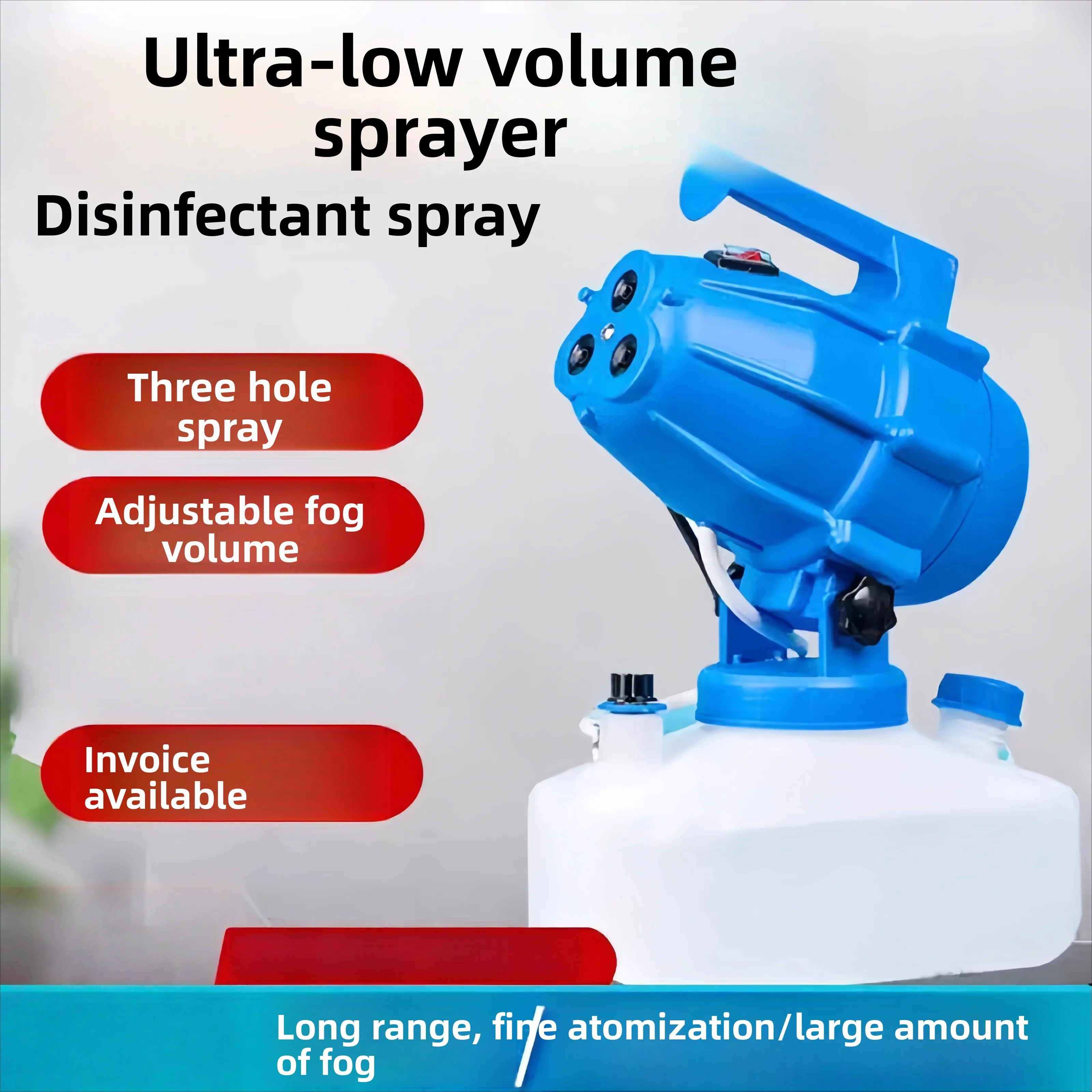 3-Hole New Ultra-Low Volume Electric Sprayer Aerosol Atomizer for Disinfection Pest Control & Epidemic Prevention
