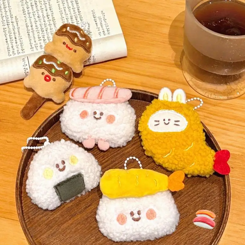 

Creative Plush Delicious Food Keychain Sushi Hanging Ornaments Backpack Pendant Decoration Accessories Doll Keyring Gift