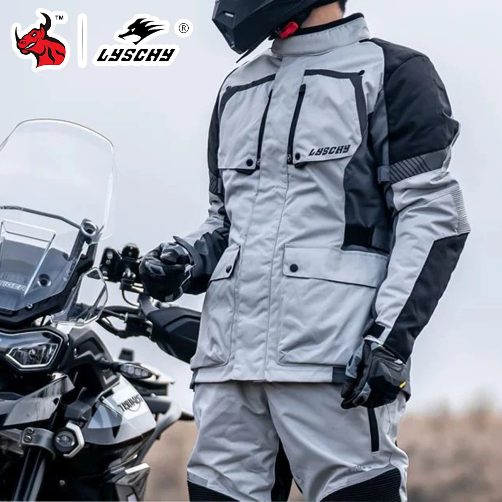 

All-Season Motorcycle Jacket Pants Set Waterproof Riding Suit With Removable Thermal Liner Windproof Gear For Street Adventure