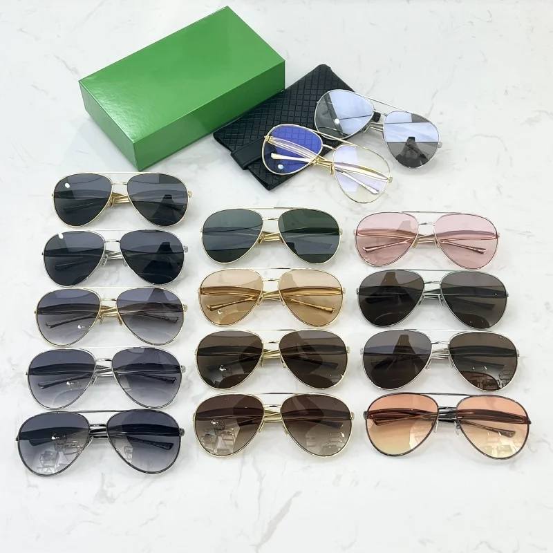 

Faionable Metal Sunglasses BV305S ex Comfortable Pilot Sle UV Protection for All Face apes Square round Oval Long