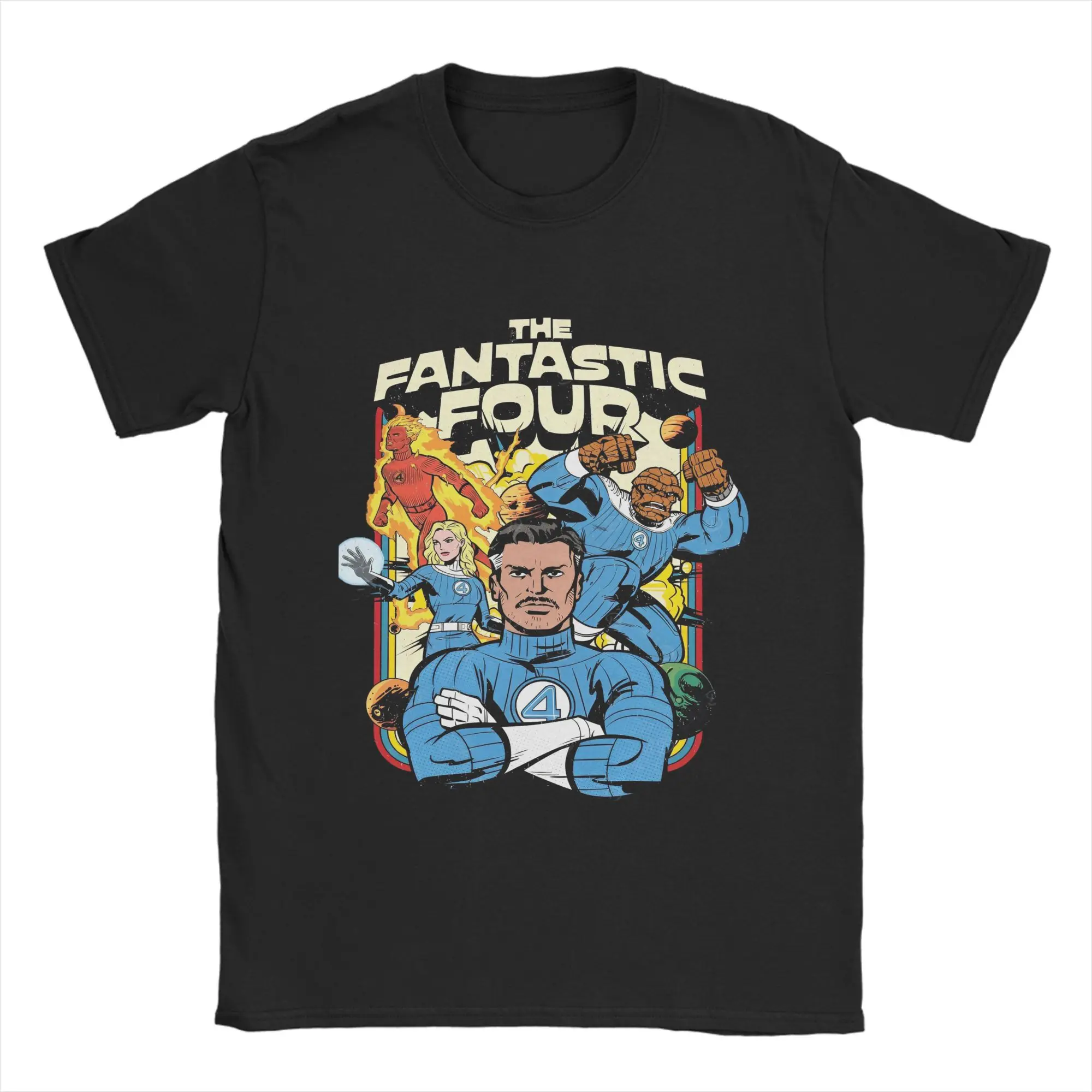 The Fantastic Four First Steps  Men's T Shirt  Novelty Tees Short Sleeve Round Collar T-Shirts Pure Cotton Summer Clothes