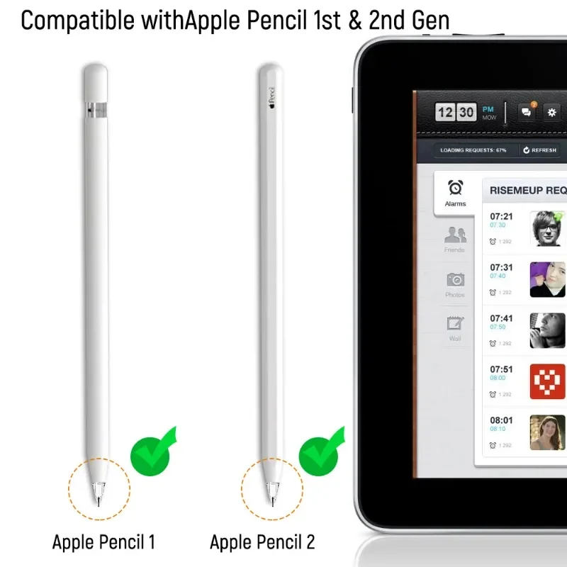 Puntas de lápiz para Apple Pencil 1ª y 2ª generación, tubo de aguja de amortiguación, lápiz óptico elástico silencioso resistente al desgaste, puntas para iPencil 1 y 2