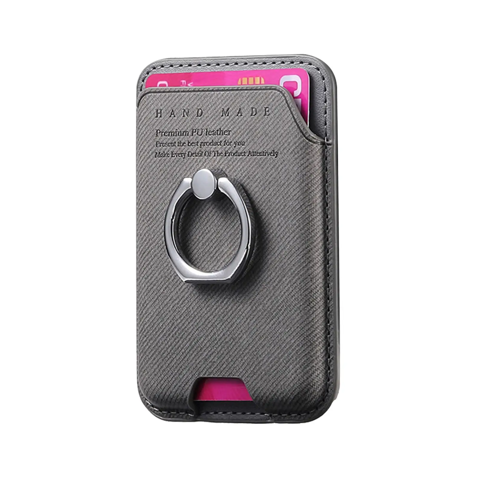 Rutschfeste Telefonkartentasche, geeignet für Magsafe, magnetische Handyhülle, universelle Brieftasche, Fingerring, Schnalle, Halter, Desktop-Unterstützung – Detail 10