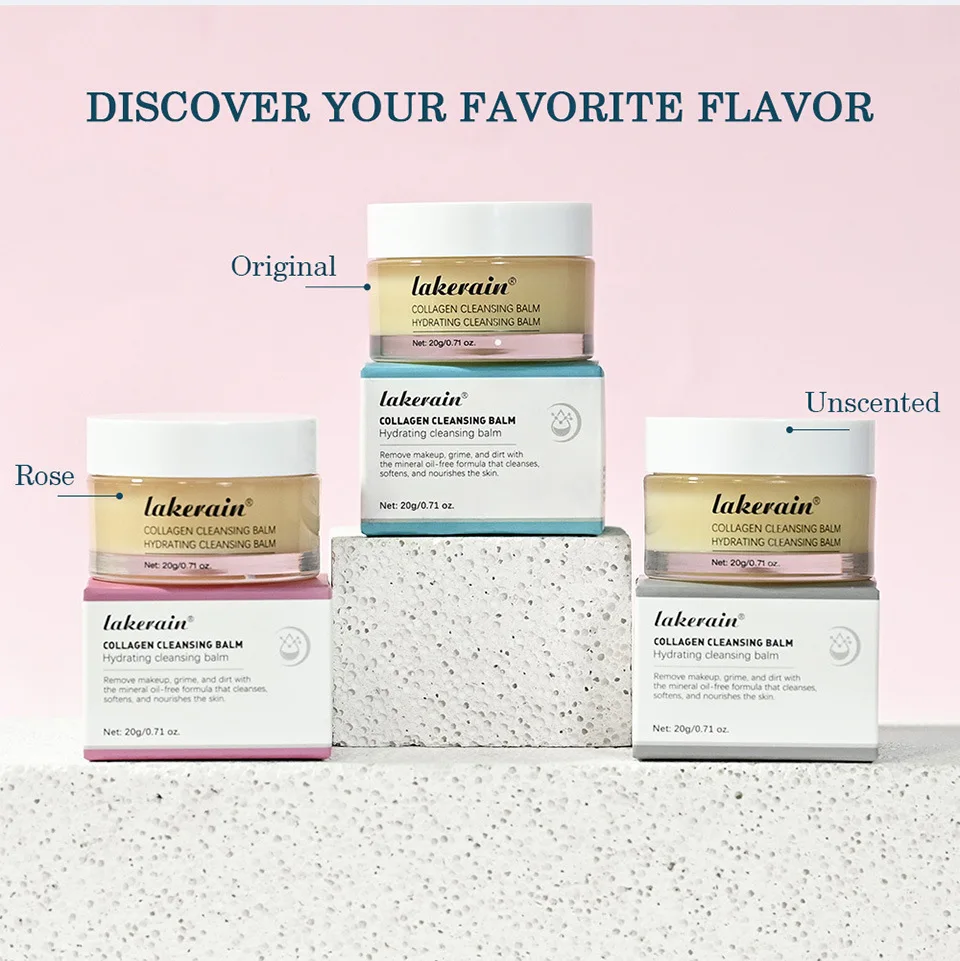 Lakerain Rose Scented Cleansing Balm, Gently Melts Makeup & Impurities, For Face & Lips, Non-Greasy & Soothing Formula