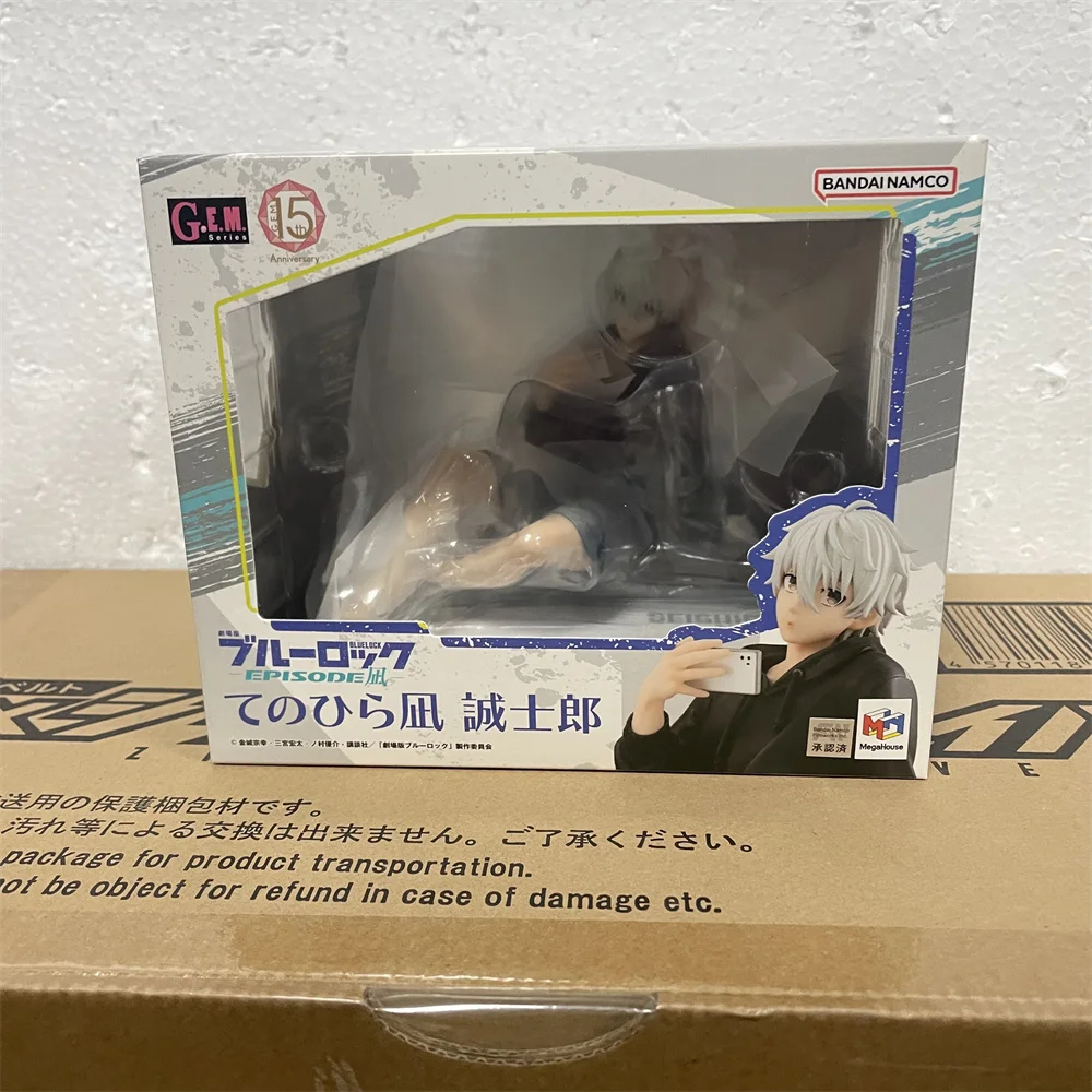 Bandai Original Anime Figure Megahouse Blue Lock Nagi Seishiro GEM Anime Figure Toys for Children PVC Action Figure 9cm