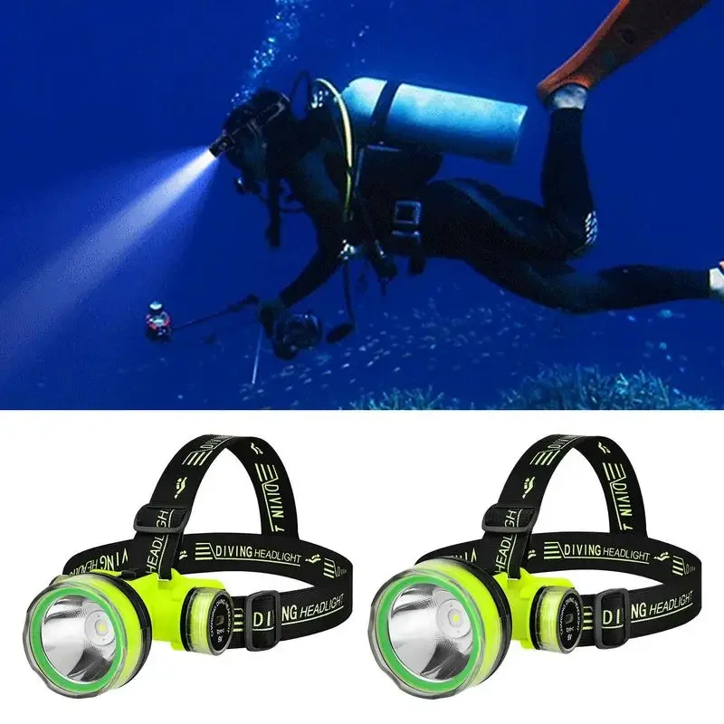 Faro LED recargable para buceo, lámpara portátil subacuática de 350m, 2 modos de luz, resistente al agua, superbrillante, para pesca submarina