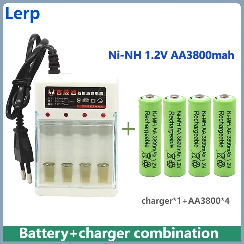 

2025 NEW AA 1.2V 3800mAh rechargeable battery, nickel hydrogen battery, suitable for toy remote control+charger