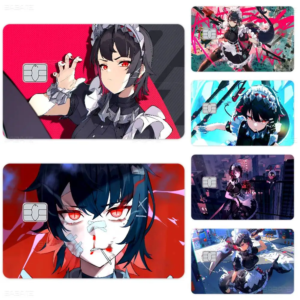 Ellen Joe Zenless Zone Zero Anime Credit Card Skin Stickers for Bank Card Transportation Card Waterproof Sticker Anti-scratch