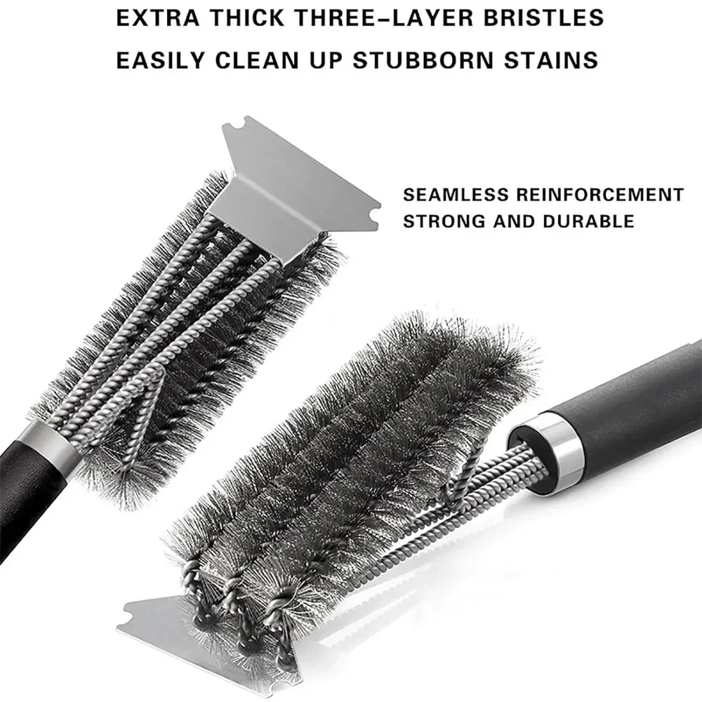 BBQ grill cleaning brush steel wire brush for cleaning BBQ grill and BBQ stove steel brush specialized cleaning tool for BBQ - view 4