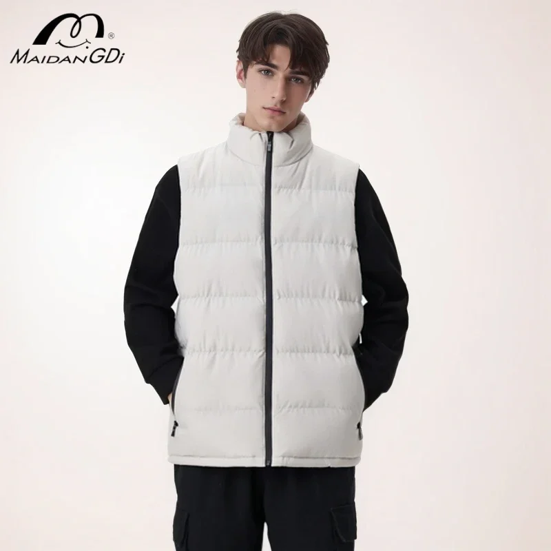 MAIDANGDI 2024 New Men\'s Fashion Trend Cotton Clothing Sleeveless Vest Autumn Winter Warm Lightweight Top Clothing Camisole Y2K