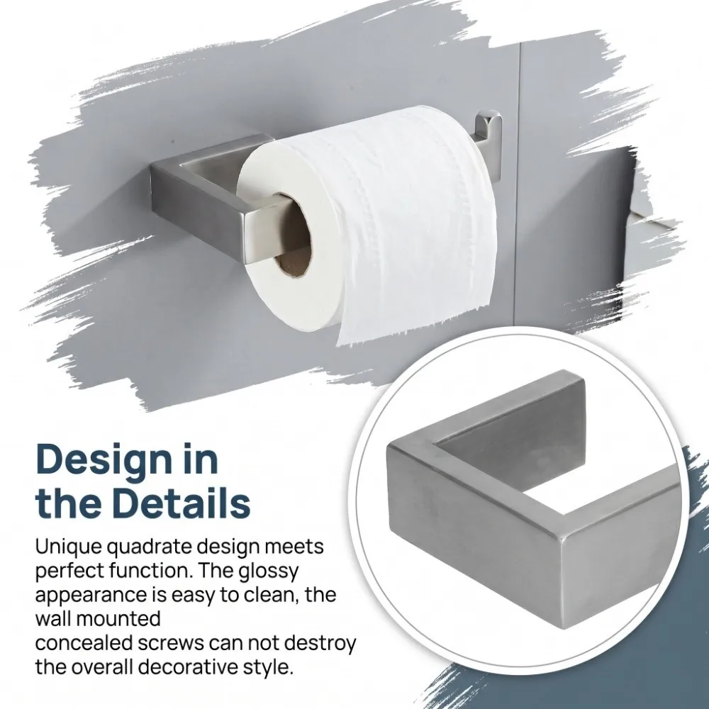 

Stainless Steel Toilet Paper Holder Silver Rust Proof Tissue Roll Hanger Easy Install Wall Mounted Toilet Tissue Holder
