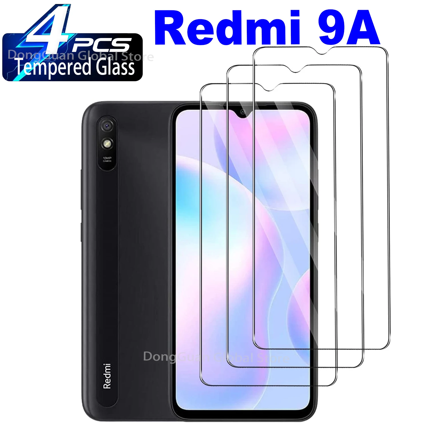 2/4Pcs Tempered Glass For Xiaomi Redmi 9A Screen Protector Glass Film